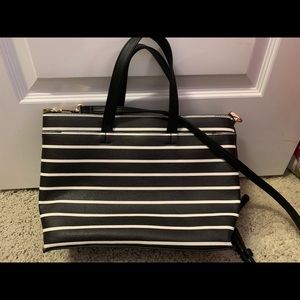 Black and white striped purse